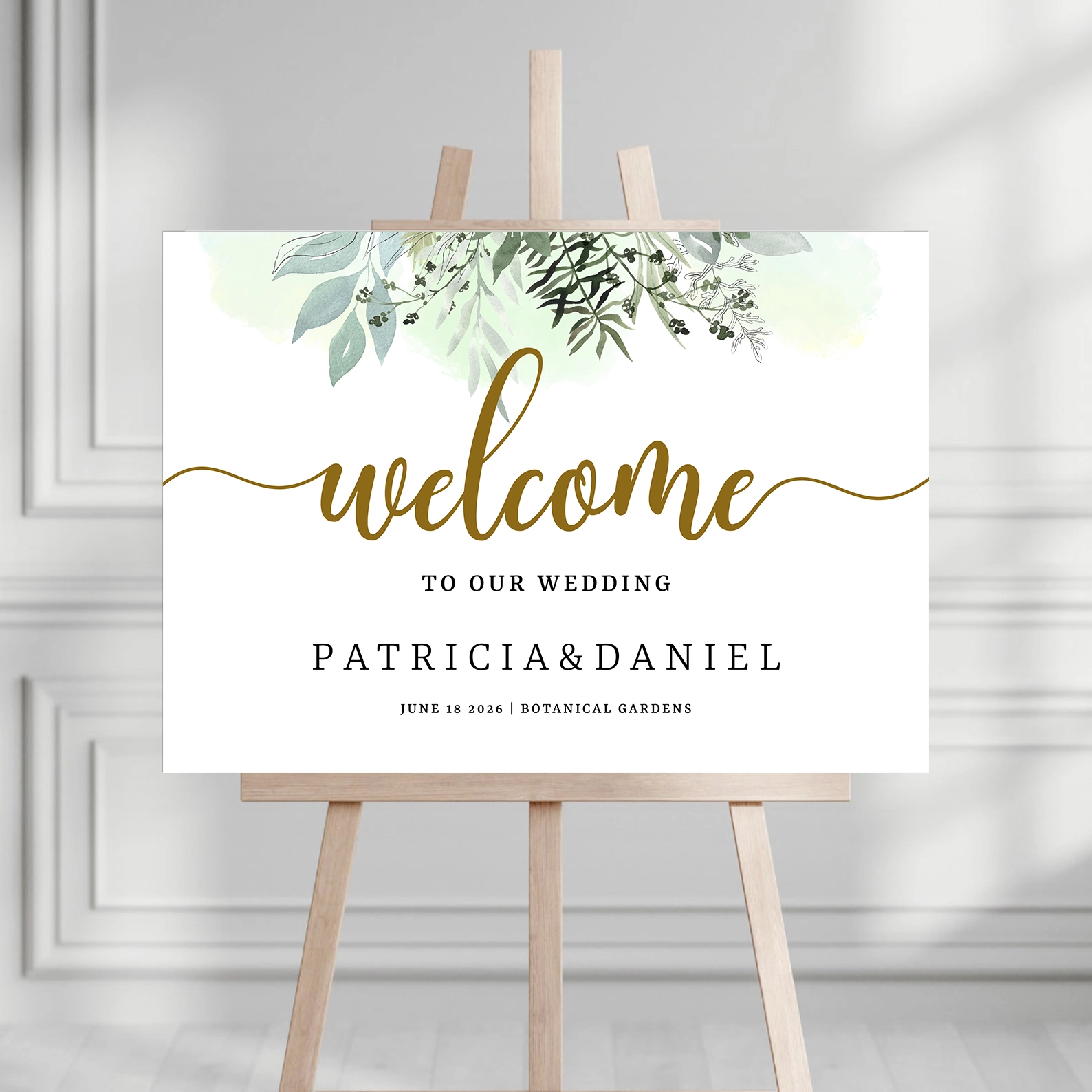 Green Watercolor Wedding Welcome Sign Green Watercolor Wedding Welcome Sign