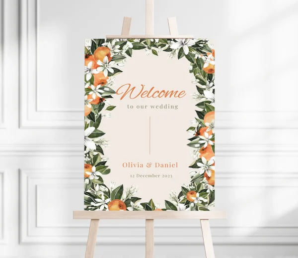 Rustic Summer Wedding Welcome Sign