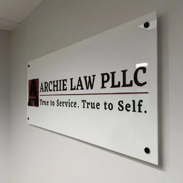 White Acrylic Sign