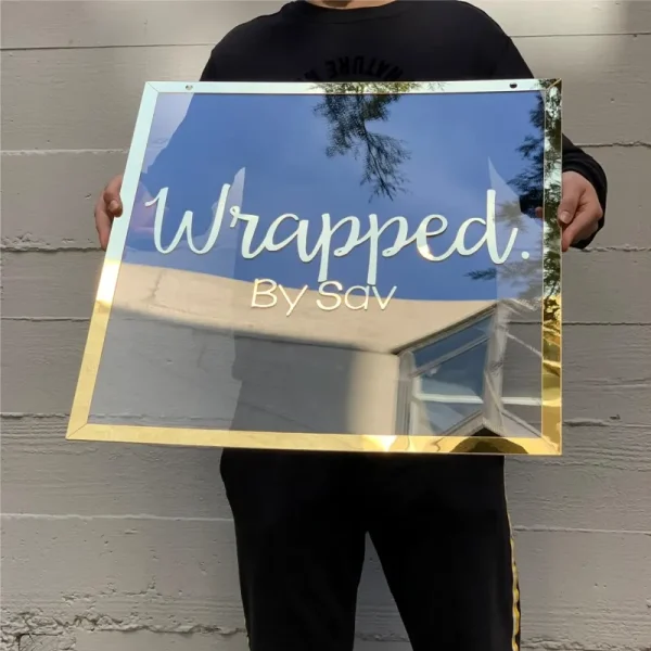 Acrylic Sign Clear Base with 3D Lettering