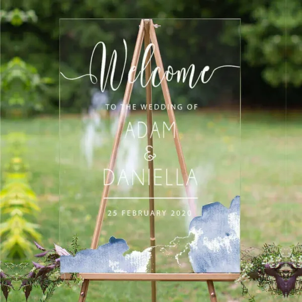 Acrylic Watercolor Wash Wedding Sign