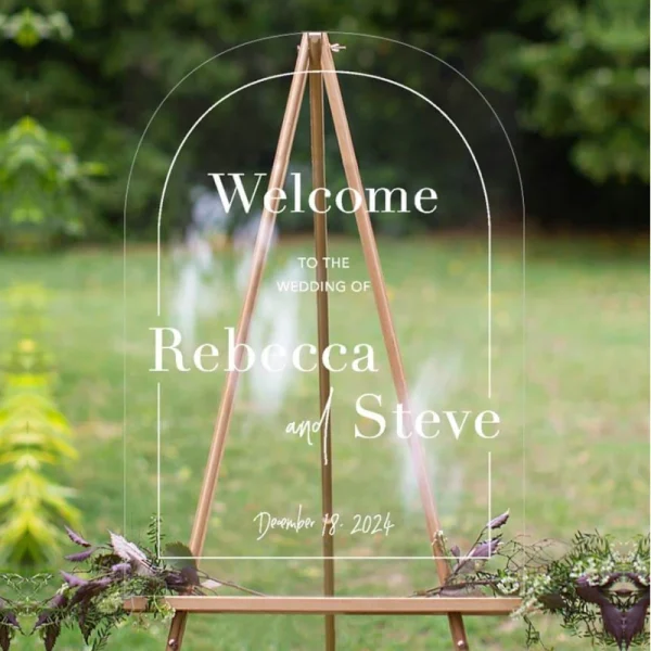 Arch Framed Clear Acrylic Wedding Sign