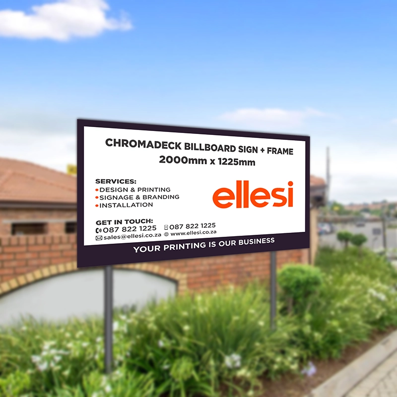 Chromadeck Billboard Sign with Frame 2000mm x 1225mm Custom Outdoor Signboard 200x120cm