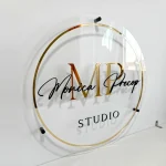 Round Clear Base Acrylic Logo Sign
