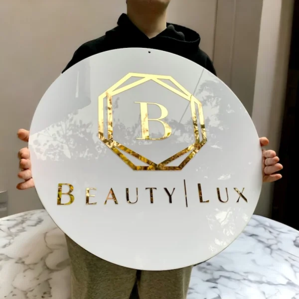 Round Frosted Base Acrylic Logo Sign