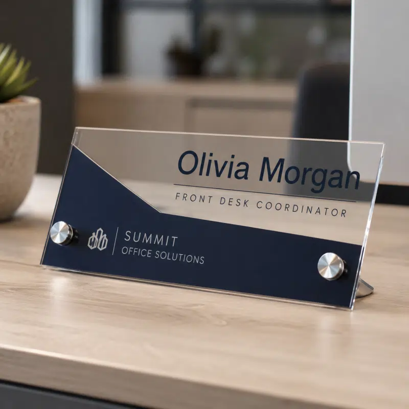 Acrylic Desk Name Plate with Standoffs 3 Acrylic Desk Name Plate with Standoffs 3