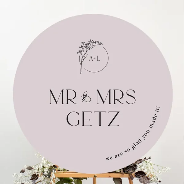 Circle Marion Wedding Sign