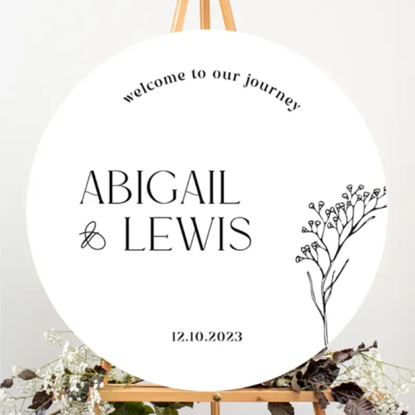 Circle Marion Wedding Welcome Sign