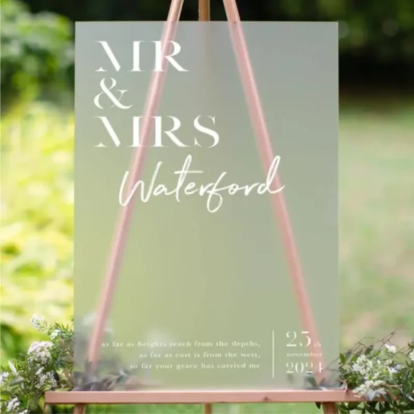 Frosted Acrylic Smoke Wedding Sign