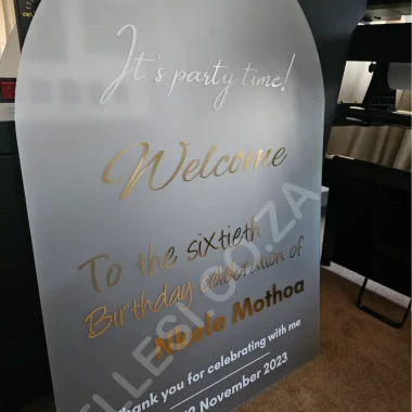 Frosted acrylic with cutout letters