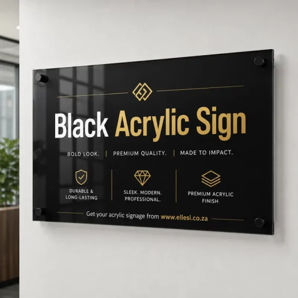 Black Acrylic Sign with Standoffs