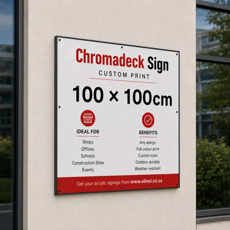 Chromadeck Sign with Frame 100 × 100cm Chromadeck Sign with Frame 100 × 100cm