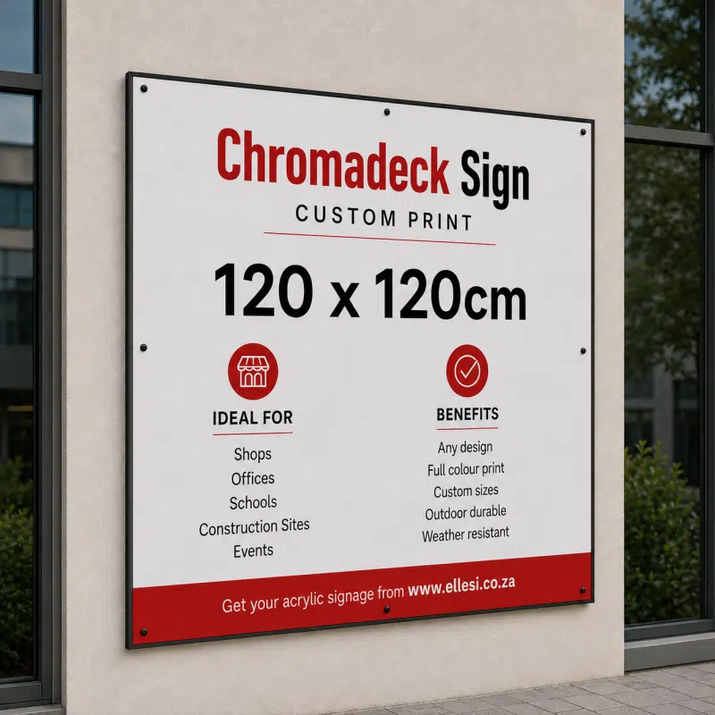 Chromadeck Sign with Frame 120 × 120cm Chromadeck Sign with Frame 120 × 120cm