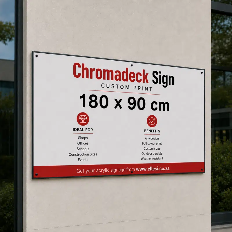 Chromadeck Sign with Frame 180 × 90cm Chromadeck Sign with Frame 180 × 90cm
