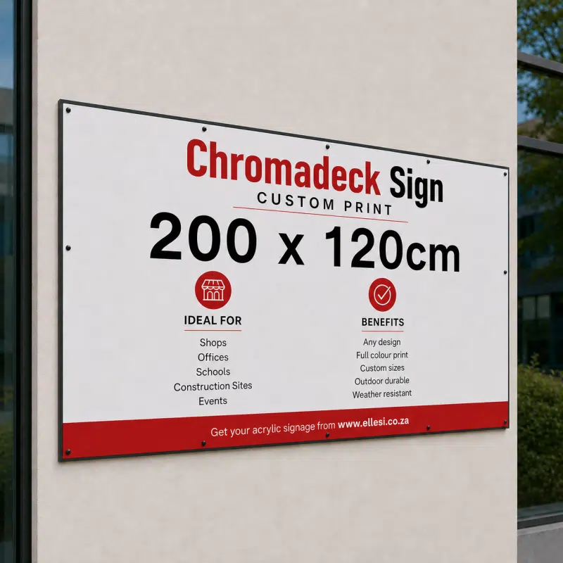 Chromadeck Sign with Frame 200 × 120cm Chromadeck Sign with Frame 200 × 120cm
