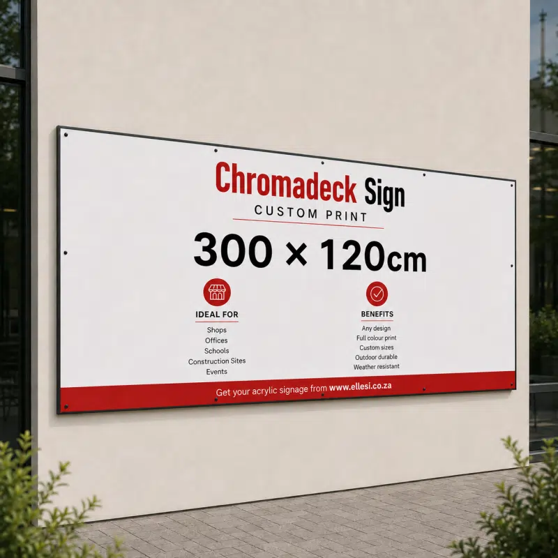 Chromadeck Sign with Frame 300 × 120cm Chromadeck Sign with Frame 300 × 120cm