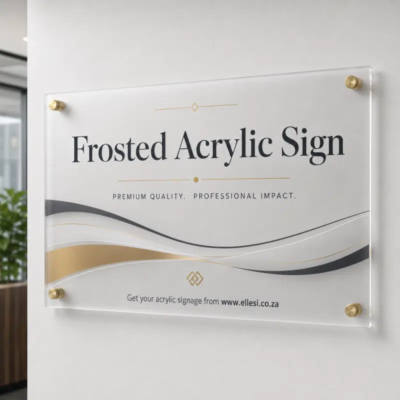 Frosted Acrylic Sign with Standoffs Frosted Acrylic Sign with Standoffs
