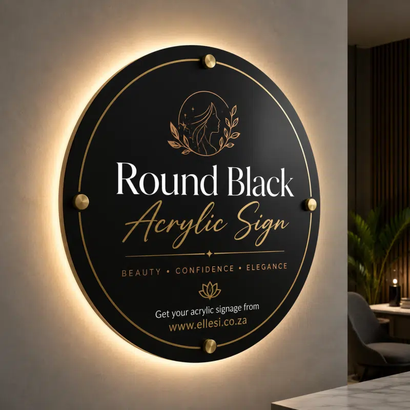 LED Backlit Round Acrylic Sign with Standoffs LED Backlit Round Acrylic Sign with Standoffs