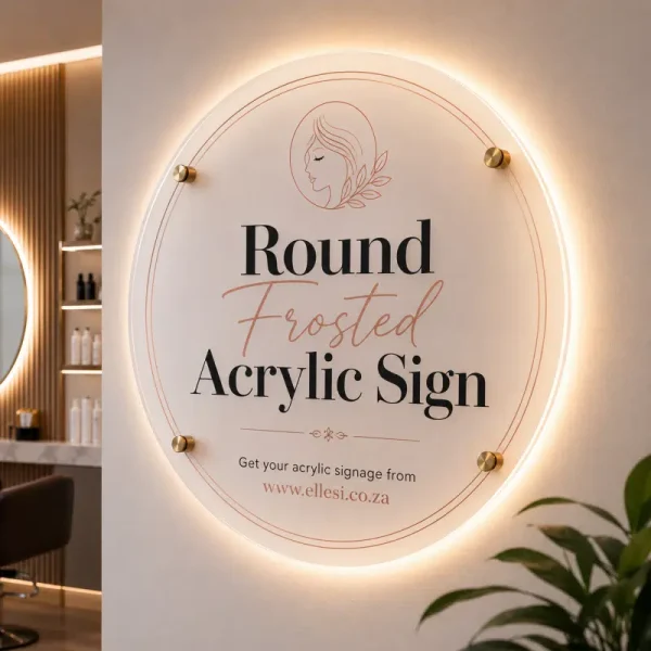 Round Frosted Acrylic Sign with Backlit