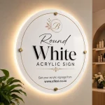 LED Backlit Round Acrylic Sign with Standoffs
