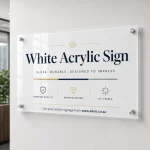 White Acrylic Sign with Standoffs